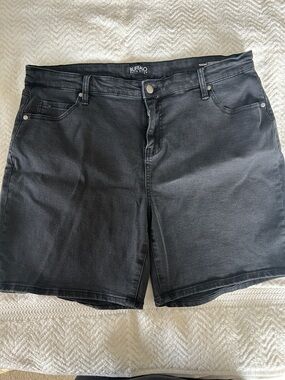 Buffalo David Bitton Black Women's Denim Bermuda Shorts Size 14